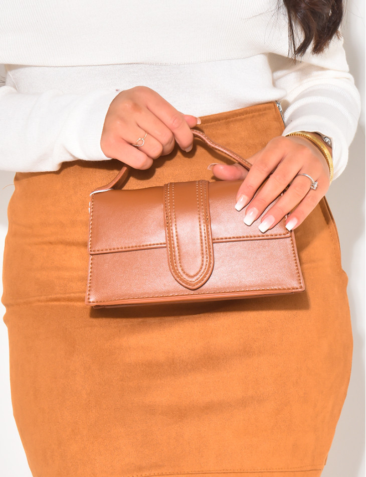 Small leatherette bag with flap