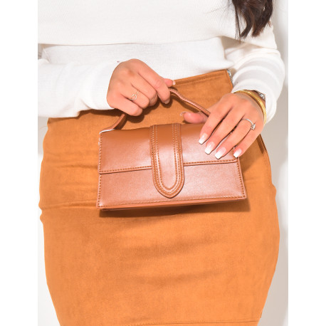 Small leatherette bag with flap