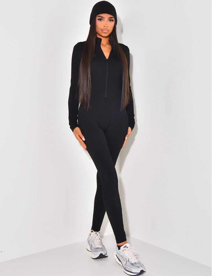 Long ribbed jumpsuit