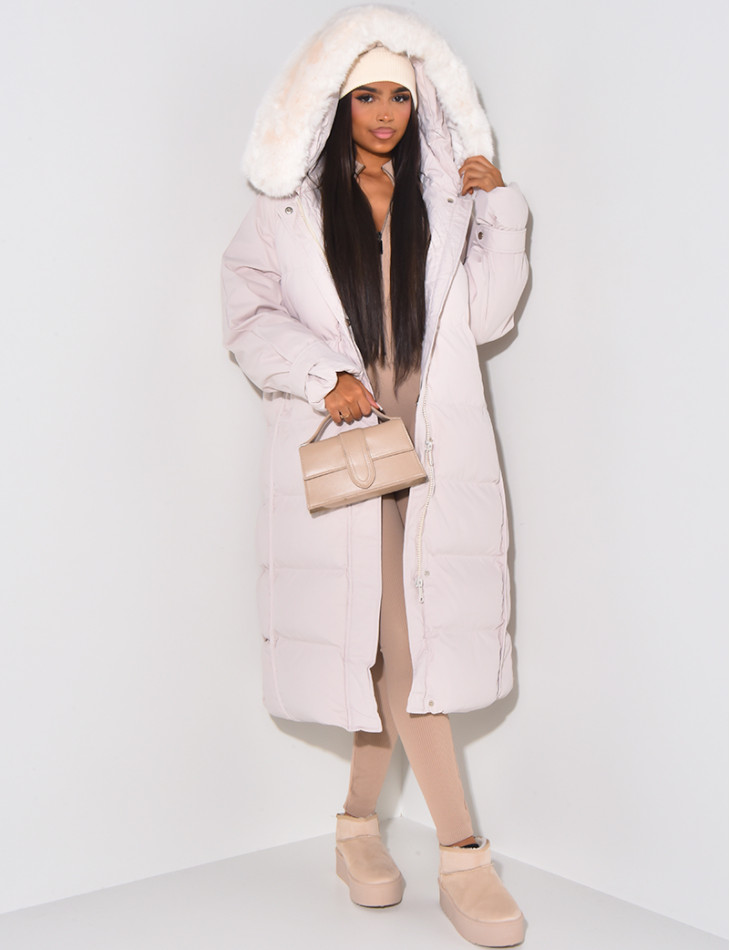 Long coat with fur inside hotsell