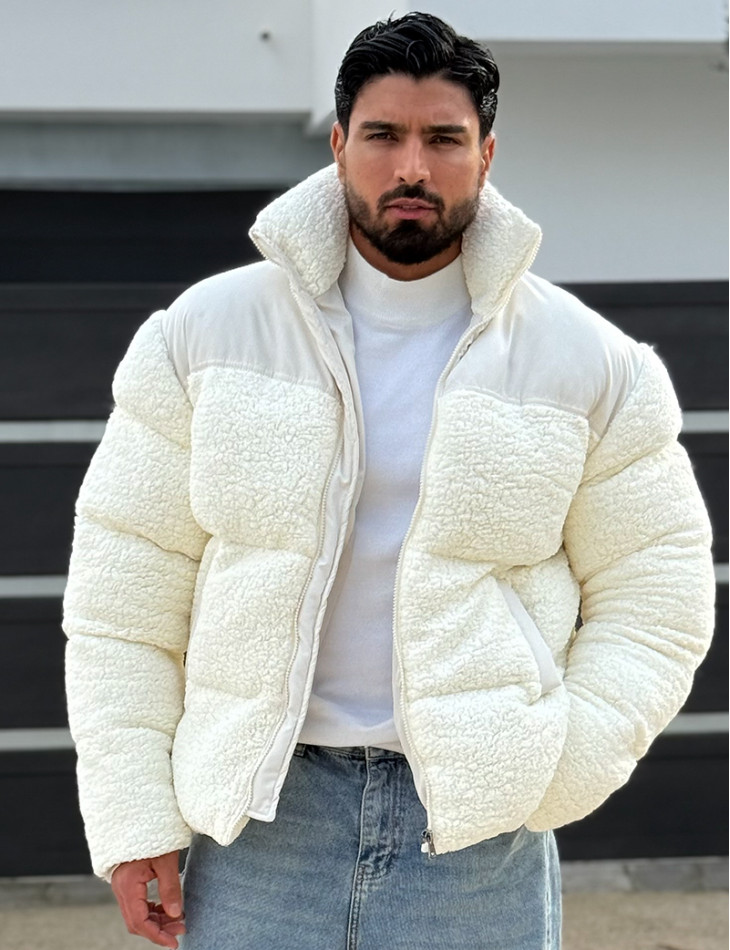 Sheepskin-effect down jacket