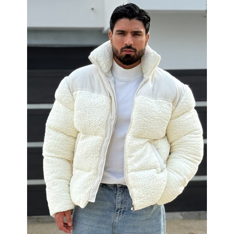 Sheepskin-effect down jacket