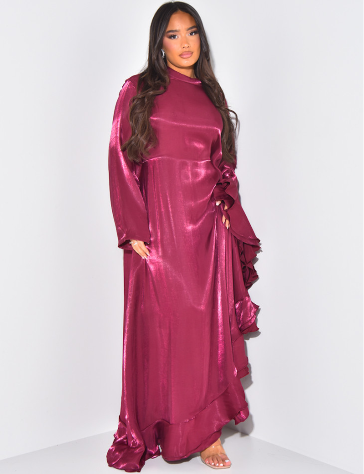 Robe longue asymétrique à cintrer à la taille