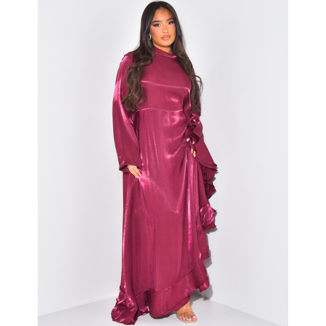 Robe longue asymétrique à cintrer à la taille