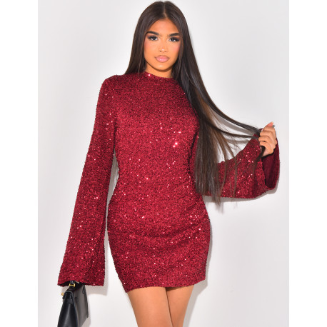 Robe courte à sequins