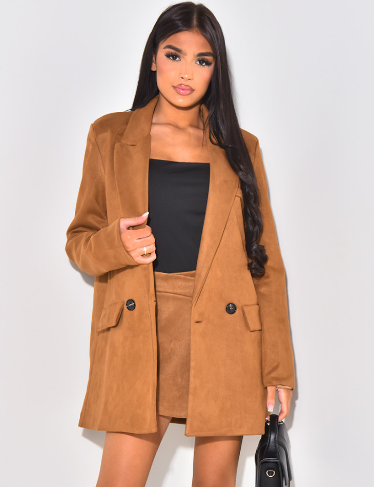 Suede blazer jacket