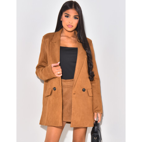 Suede blazer jacket