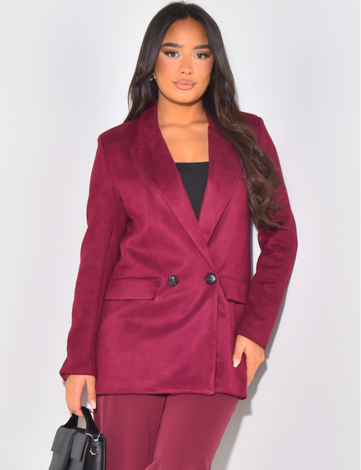 Suede blazer jacket