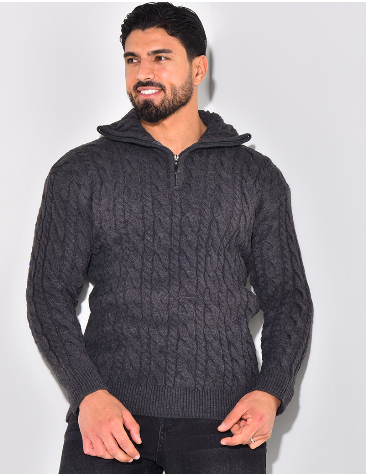 Pull en laine à zip