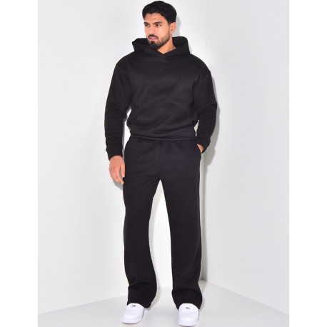 Ensemble pantalon et sweat à capuche côtelé