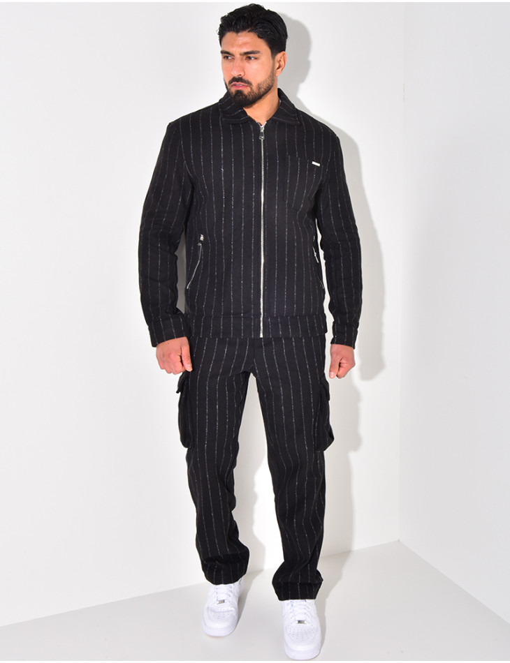 Ensemble épais pantalon et chemise rayé