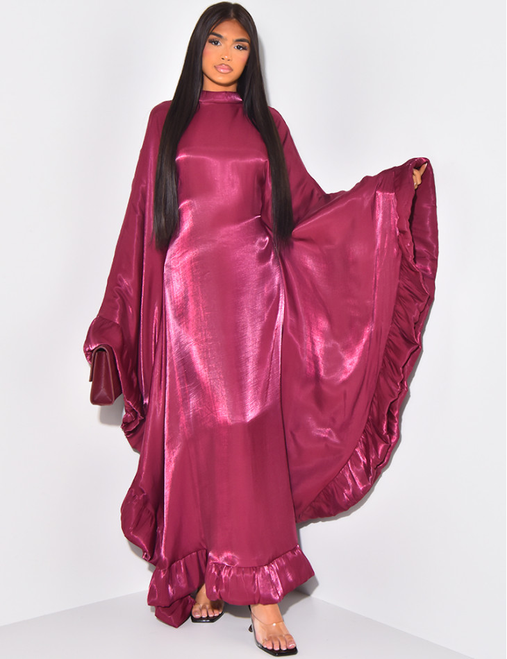 Butterfly abaya with ruffles on the ends