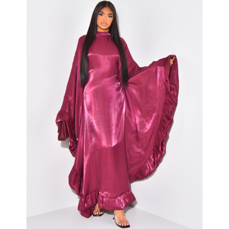 Butterfly abaya with ruffles on the ends