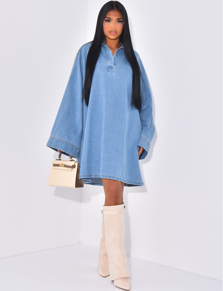 Robe oversize en jeans brut