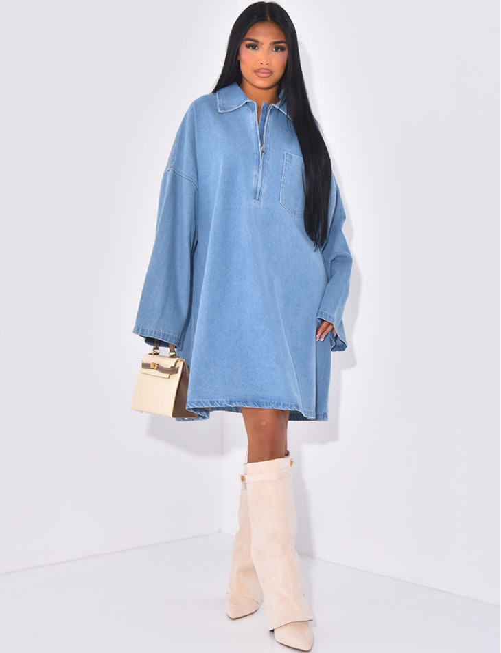 Robe oversize en jeans brut