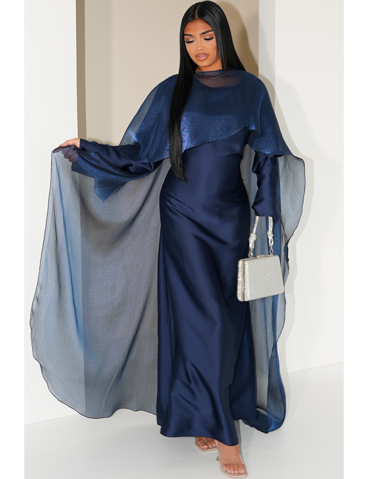 Ensemble robe à nouer et voile irisé