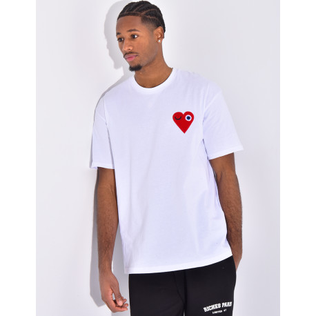 T-shirt coeur brodé