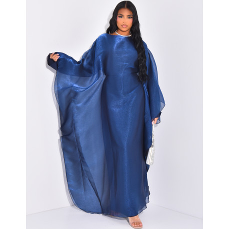 Robe longue papillon en voile irisé doublée