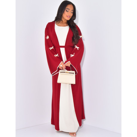 Ensemble robe sans manches et kimono à petits noeuds