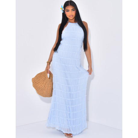 Halter veil maxi dress