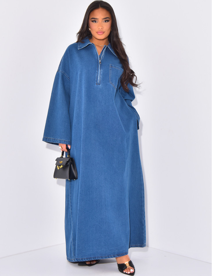 Robe oversize en jeans brut