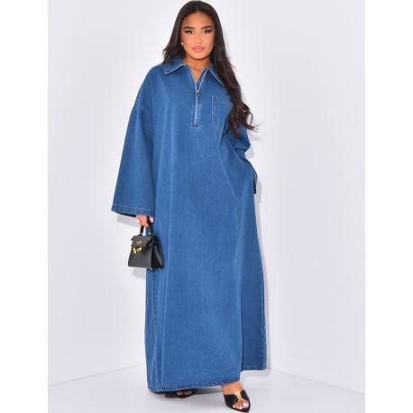 Robe oversize en jeans brut