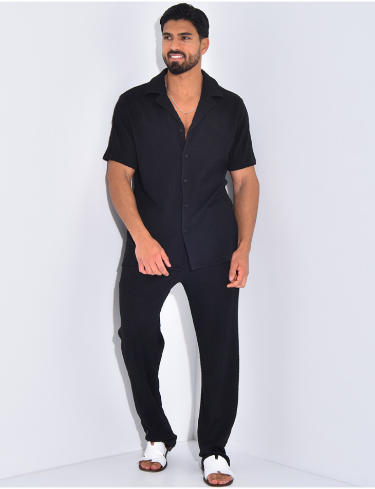 Ensemble pantalon et chemise texturé