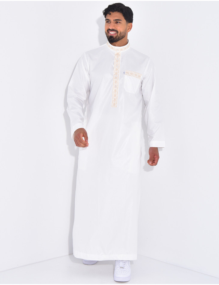 Ensemble de qamis à coutures contrastantes