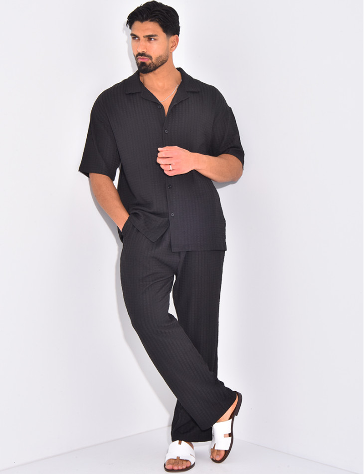 Ensemble texturé pantalon et chemise